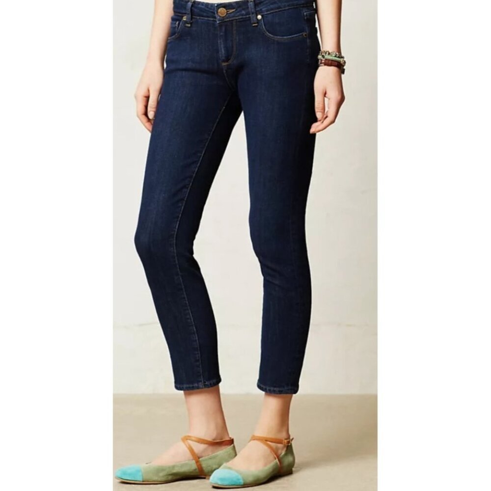 PAIGE Kylie Crop Jeans Women Size 25 Dark Wash Skinny Mid Rise Stretch Denim